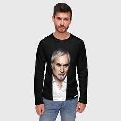 Лонгслив мужской МЕЛАДЗЕ НА ЧЕРНОМ ФОНЕ, цвет: 3D-принт — фото 2