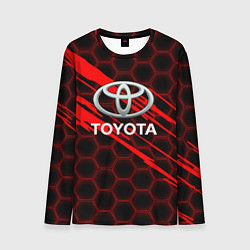 Лонгслив мужской Toyota: Красные соты, цвет: 3D-принт