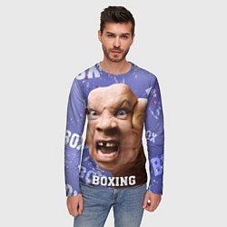Лонгслив мужской Boxing - фиолетовый, цвет: 3D-принт — фото 2