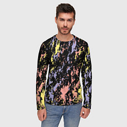 Лонгслив мужской Цветная абстракция брызгами, цвет: 3D-принт — фото 2