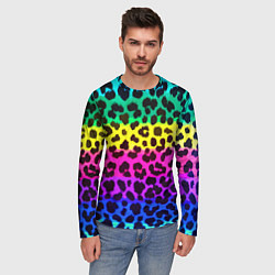 Лонгслив мужской Leopard Pattern Neon, цвет: 3D-принт — фото 2