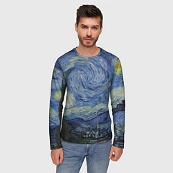 Лонгслив мужской Звездная ночь Ван Гога, цвет: 3D-принт — фото 2