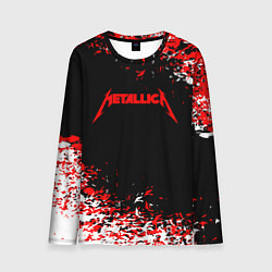 Мужской лонгслив Metallica текстура белая красная