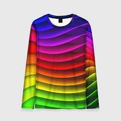 Лонгслив мужской Color line neon pattern Abstraction Summer 2023, цвет: 3D-принт