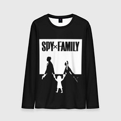 Мужской лонгслив Spy x Family: Семья шпиона черно-белая