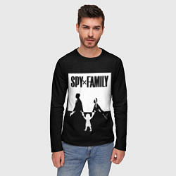 Лонгслив мужской Spy x Family: Семья шпиона черно-белая, цвет: 3D-принт — фото 2