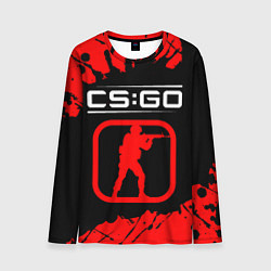 Мужской лонгслив CS:GO лого с линиями и спецназом