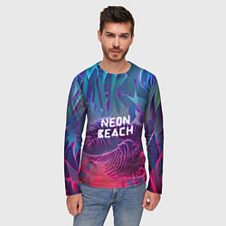 Лонгслив мужской Neon beach, цвет: 3D-принт — фото 2