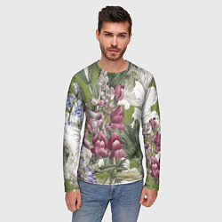Лонгслив мужской Цветы Ностальгический Весенний Узор, цвет: 3D-принт — фото 2