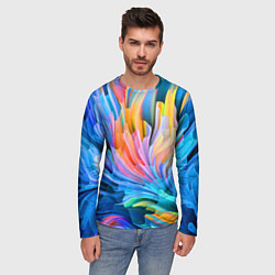 Лонгслив мужской Красочный абстрактный паттерн Лето Colorful Abstra, цвет: 3D-принт — фото 2