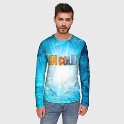 Лонгслив мужской IN COLD horizontal logo with blue ice, цвет: 3D-принт — фото 2