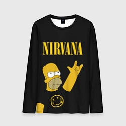 Лонгслив мужской NIRVANA ГОМЕР СИМПСОН, SIMPSONS, цвет: 3D-принт