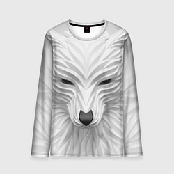 Лонгслив мужской Волк - белый, цвет: 3D-принт