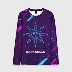 Лонгслив мужской Символ Dark Souls Sun в неоновых цветах на темном, цвет: 3D-принт