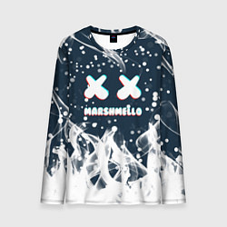 Лонгслив мужской Marshmello белый огонь, цвет: 3D-принт