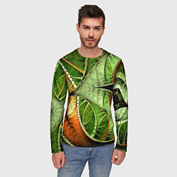 Лонгслив мужской Растительный абстрактный фрактальный паттерн Veget, цвет: 3D-принт — фото 2