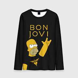 Лонгслив мужской Bon Jovi Гомер Симпсон Рокер, цвет: 3D-принт
