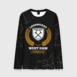 Лонгслив мужской Лого West Ham и надпись Legendary Football Club на, цвет: 3D-принт