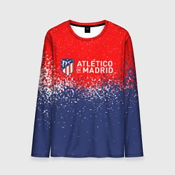 Лонгслив мужской Atletico madrid атлетико мадрид брызги красок, цвет: 3D-принт