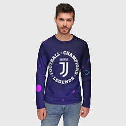 Лонгслив мужской Символ Juventus и круглая надпись Football Legends, цвет: 3D-принт — фото 2