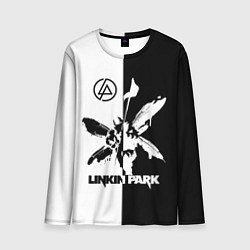 Мужской лонгслив Linkin Park логотип черно-белый