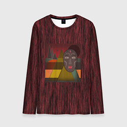 Лонгслив мужской Африканская маска African mask ethnic illustration, цвет: 3D-принт