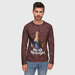 Лонгслив мужской Привет сосед: Сосед с лопатой, цвет: 3D-принт — фото 2
