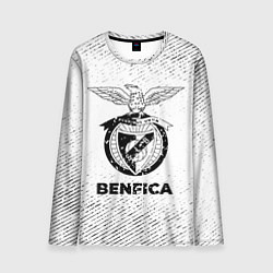 Мужской лонгслив Benfica с потертостями на светлом фоне