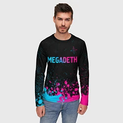 Лонгслив мужской Megadeth - neon gradient, цвет: 3D-принт — фото 2