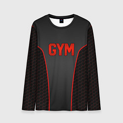 Лонгслив мужской GYM - Красные соты, цвет: 3D-принт