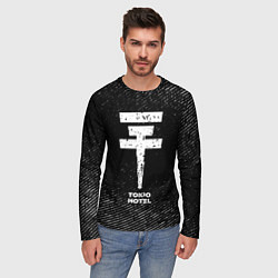Лонгслив мужской Tokio Hotel с потертостями на темном фоне, цвет: 3D-принт — фото 2