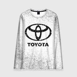 Лонгслив мужской Toyota с потертостями на светлом фоне, цвет: 3D-принт