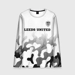 Мужской лонгслив Leeds United sport на светлом фоне: символ сверху