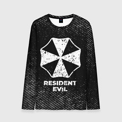 Мужской лонгслив Resident Evil с потертостями на темном фоне