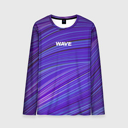 Мужской лонгслив Абстрактные волны Wave - фиолетовые