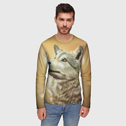 Лонгслив мужской Спокойный волк, цвет: 3D-принт — фото 2