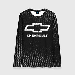 Лонгслив мужской Chevrolet с потертостями на темном фоне, цвет: 3D-принт