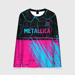 Мужской лонгслив Metallica - neon gradient: символ сверху