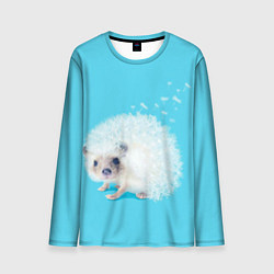 Лонгслив мужской Белый ежик одуванчик, цвет: 3D-принт