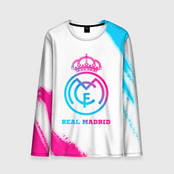 Мужской лонгслив Real Madrid neon gradient style