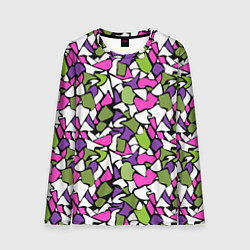 Мужской лонгслив Абстрактный розово -оливковый узор