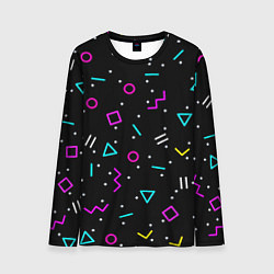Лонгслив мужской Colored neon geometric shapes, цвет: 3D-принт