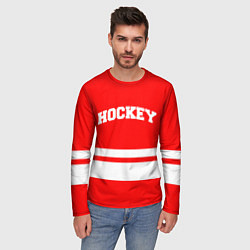 Лонгслив мужской Hockey - две волосы, цвет: 3D-принт — фото 2