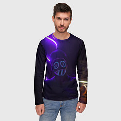Лонгслив мужской Неоновый анонимус во тьме, цвет: 3D-принт — фото 2