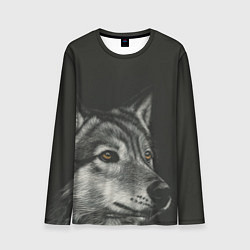 Лонгслив мужской Спокойный серый волк, цвет: 3D-принт