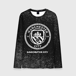 Мужской лонгслив Manchester City с потертостями на темном фоне