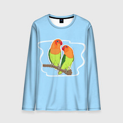 Лонгслив мужской Парочка попугаев Неразлучников, цвет: 3D-принт