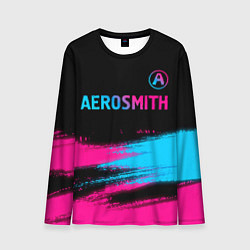 Мужской лонгслив Aerosmith - neon gradient: символ сверху