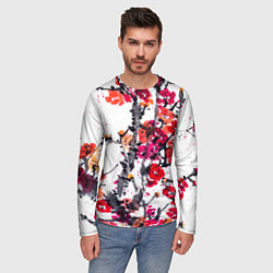 Лонгслив мужской Живописная ветка сакуры, цвет: 3D-принт — фото 2