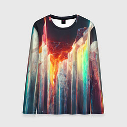 Мужской лонгслив Яркие светящиеся осколки